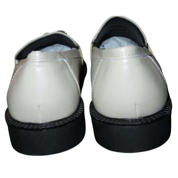 Justfab Georgia Tassel Embellished Cream Vegan Leather Slip On Loafers size 7 - Picture 3 of 8